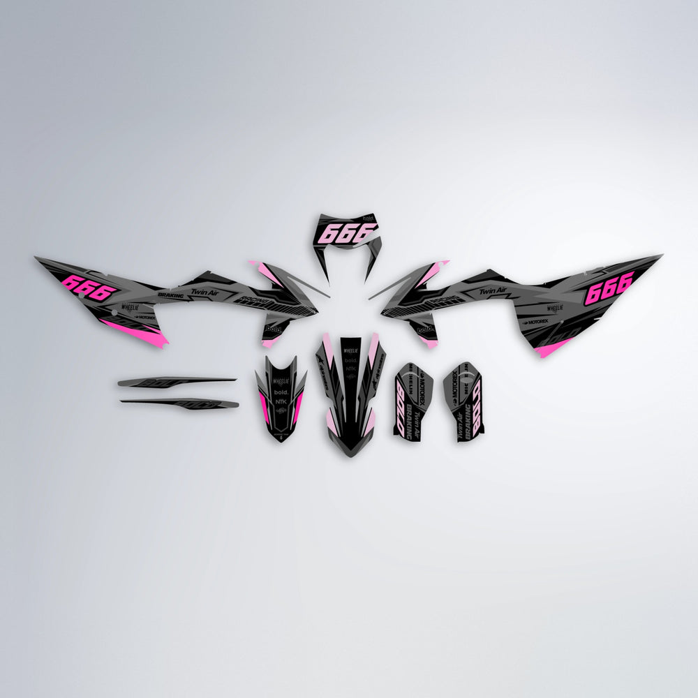 BRANDER graphics kit parts layout in Flamingo