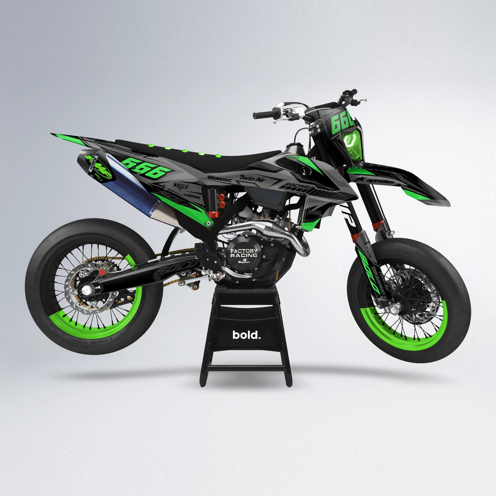 BRANDER supermoto graphics kit in Green