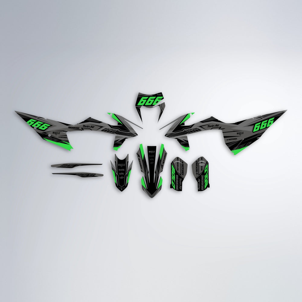BRANDER graphics kit parts layout in Green
