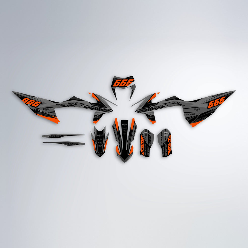 BRANDER graphics kit parts layout in Orange