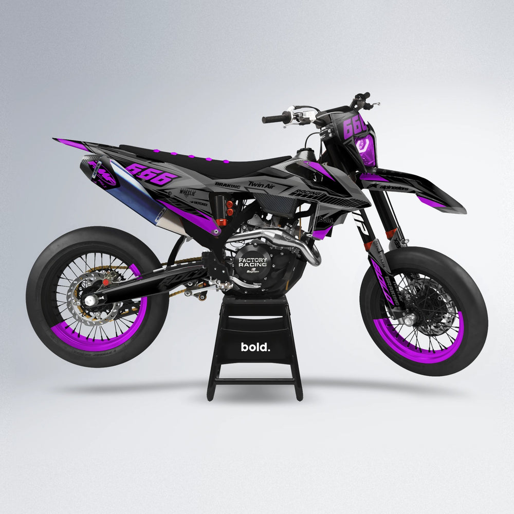 BRANDER supermoto graphics kit in Purple