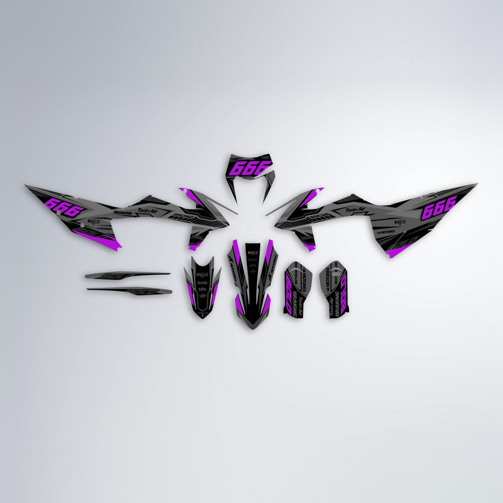 BRANDER graphics kit parts layout in Purple