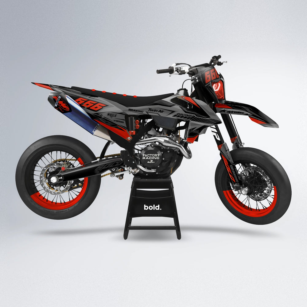 BRANDER supermoto graphics kit in Red