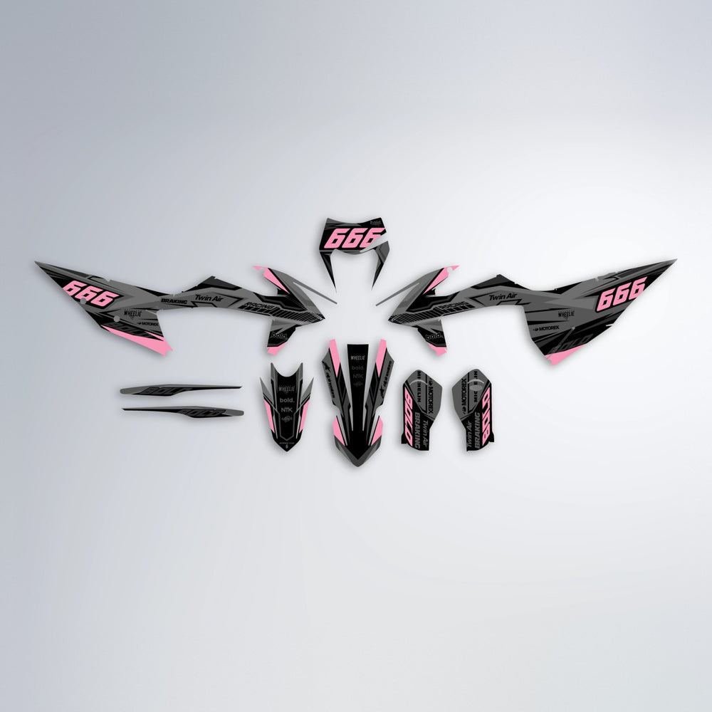 BRANDER graphics kit parts layout in Sakura Pink