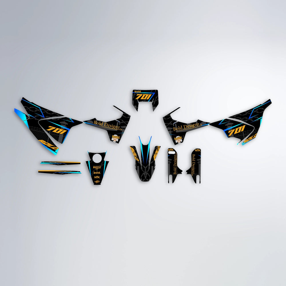 CARLITO Husqvarna 701 graphics kit parts layout in Custom Colour