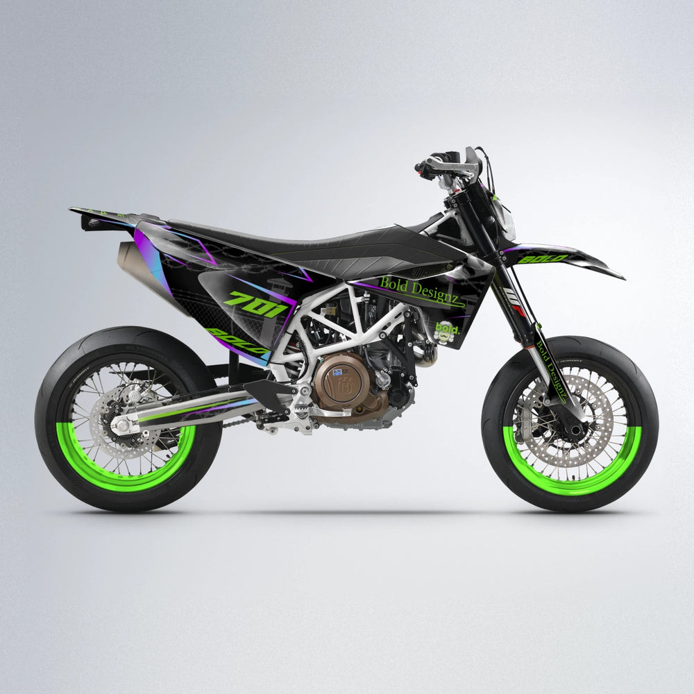CARLITO Husqvarna 701 supermoto graphics kit in Green