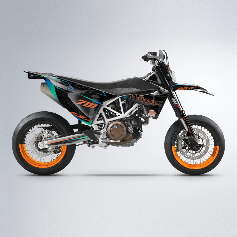 CARLITO Husqvarna 701 supermoto graphics kit in Orange