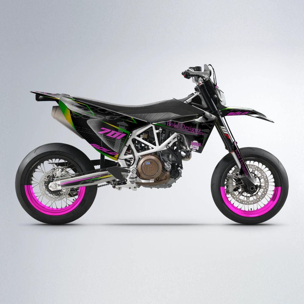 CARLITO Husqvarna 701 supermoto graphics kit in Pink