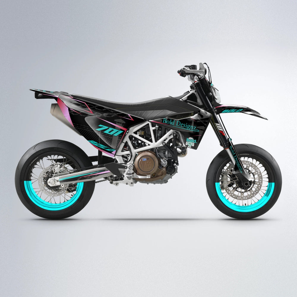 CARLITO Husqvarna 701 supermoto graphics kit in Teal