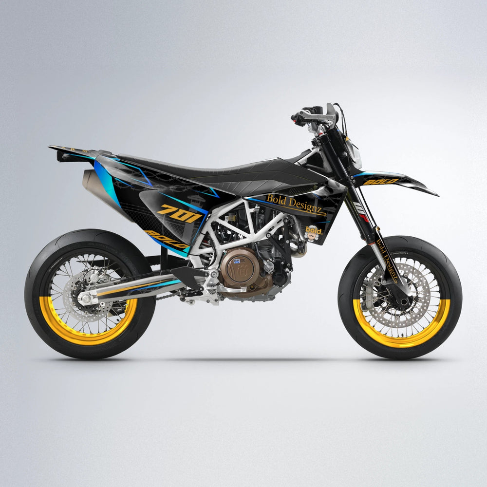 CARLITO Husqvarna 701 supermoto graphics kit in Yellow