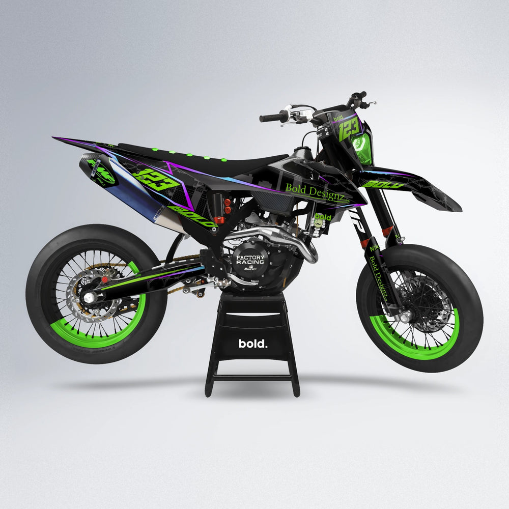 CARLITO supermoto graphics kit in Green