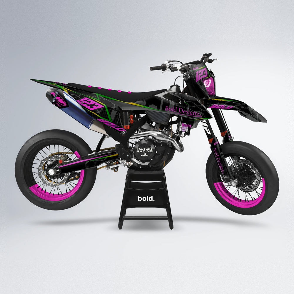 CARLITO supermoto graphics kit in Pink