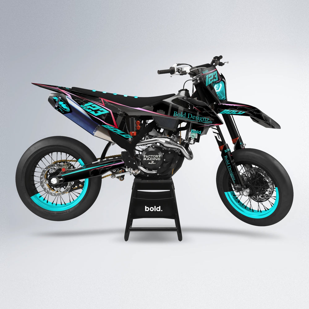 CARLITO supermoto graphics kit in Teal