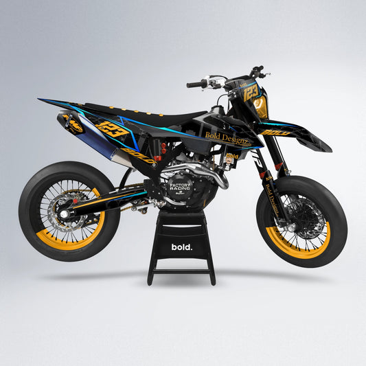 CARLITO supermoto graphics kit in Yellow