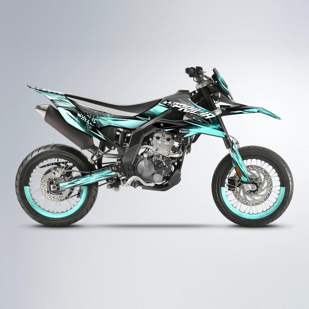 CAUTION Aprilia SX 125 supermoto graphics kit in Mint