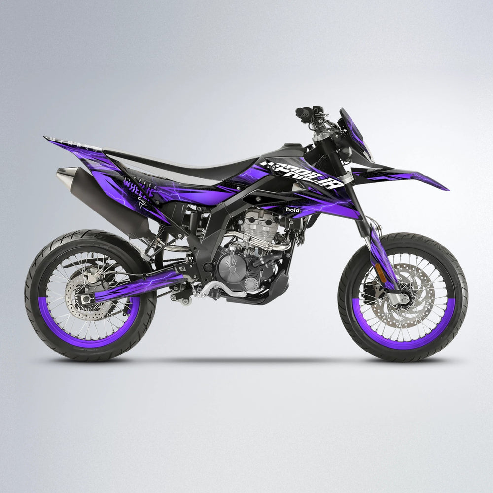 CAUTION Aprilia SX 125 supermoto graphics kit in Purple