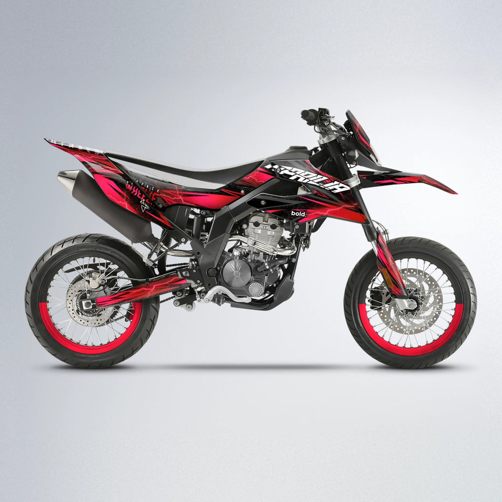 CAUTION Aprilia SX 125 supermoto graphics kit in Red