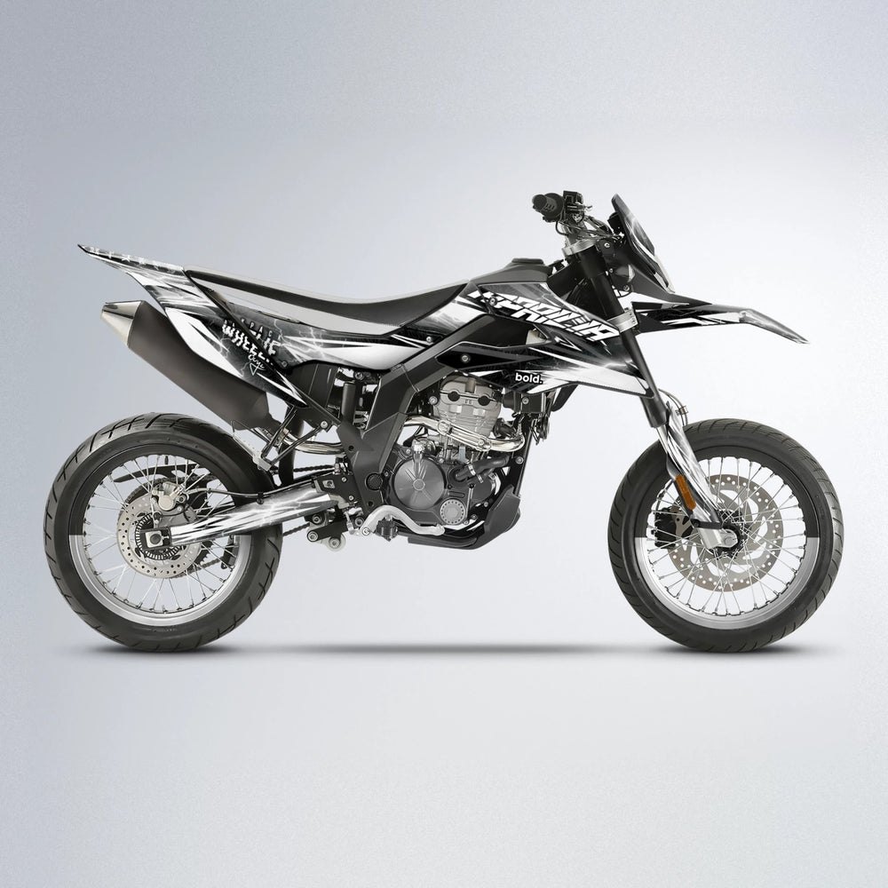 CAUTION Aprilia SX 125 supermoto graphics kit in White
