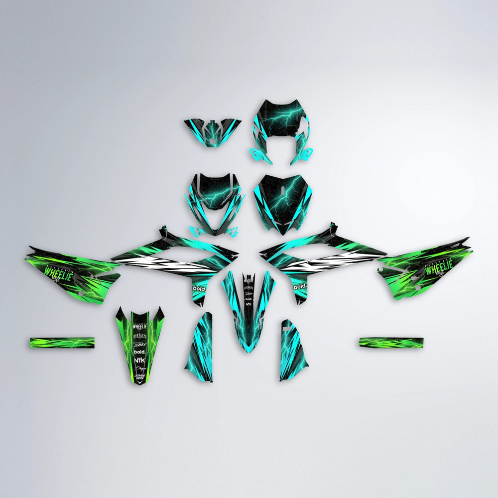 CAUTION Beta graphics kit parts layout in Cyan & Green