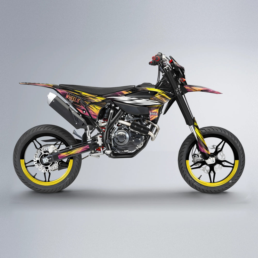CAUTION Beta supermoto graphics kit in Pink & Yellow
