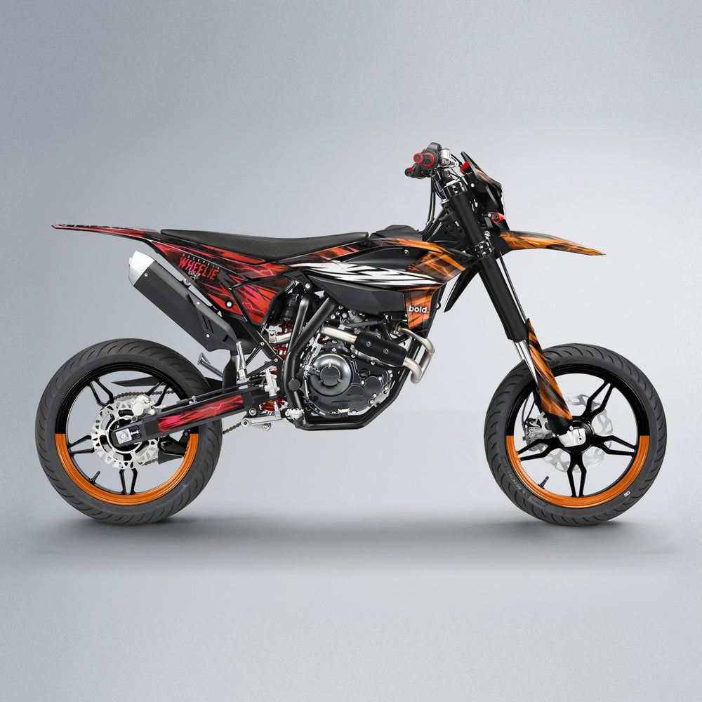 CAUTION Beta supermoto graphics kit in Red & Orange