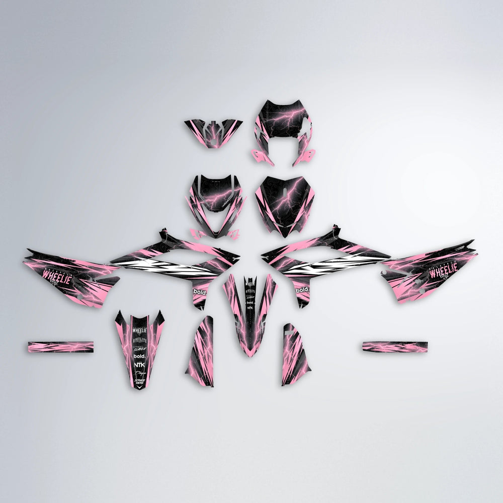 CAUTION Beta graphics kit parts layout in Sakura Pink