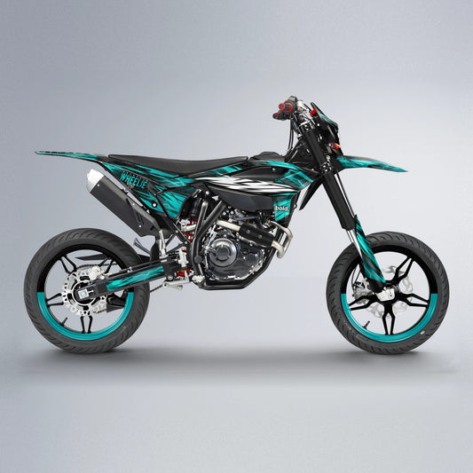 CAUTION Beta supermoto graphics kit in Teal