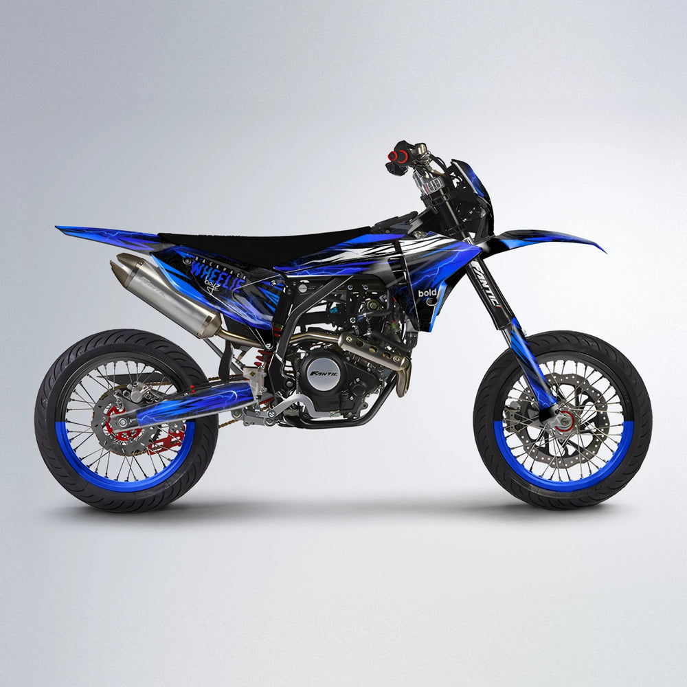 CAUTION Fantic supermoto graphics kit in Blue