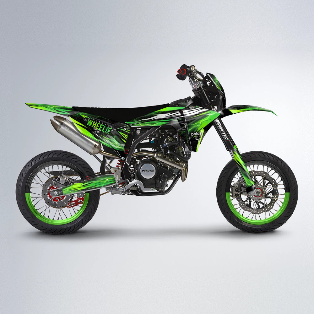 CAUTION Fantic supermoto graphics kit in Green