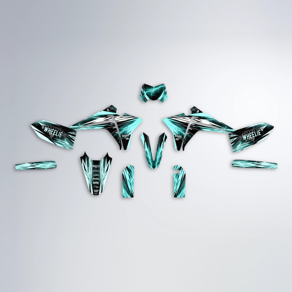 CAUTION Fantic graphics kit parts layout in Mint