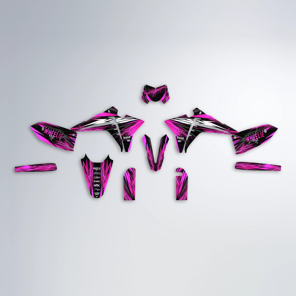 CAUTION Fantic graphics kit parts layout in Pink