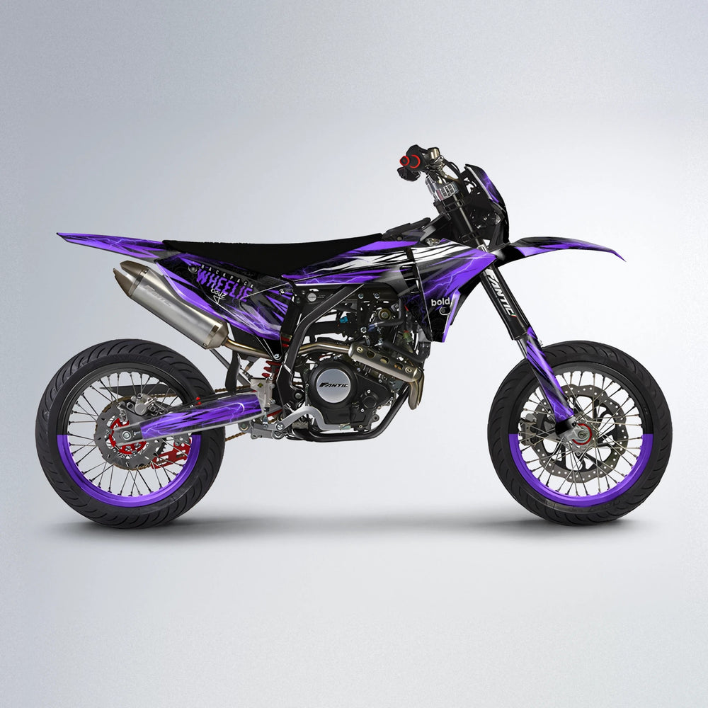 CAUTION Fantic supermoto graphics kit in Purple