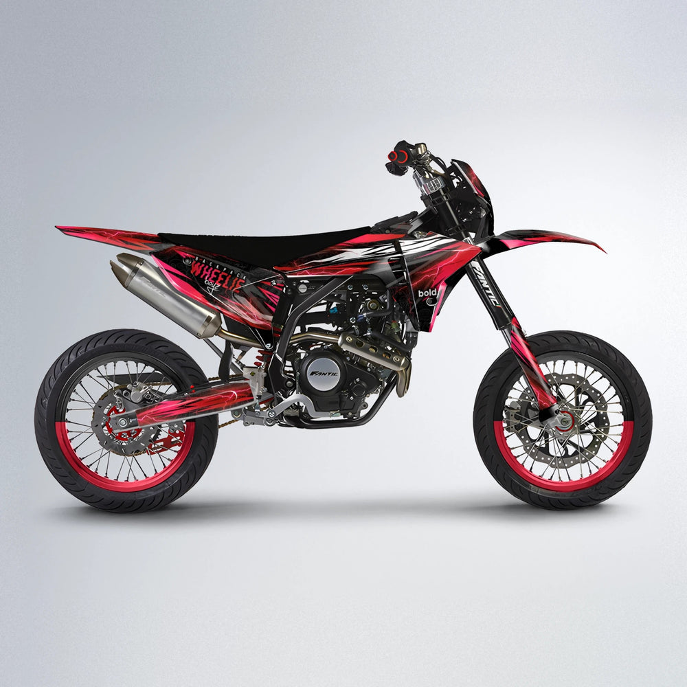 CAUTION Fantic supermoto graphics kit in Red