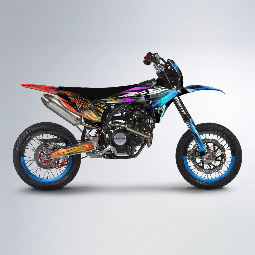 CAUTION Fantic supermoto graphics kit in Sunset Fade
