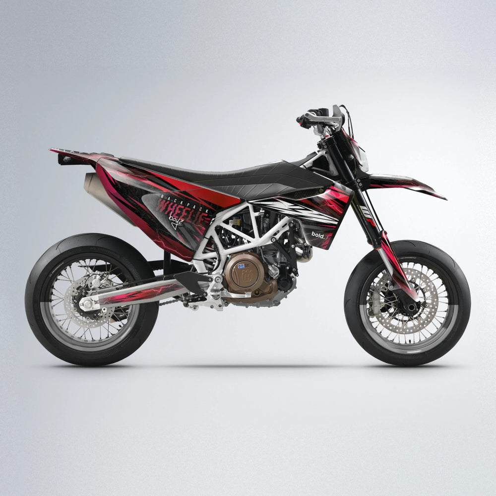 CAUTION Husqvarna 701 supermoto graphics kit in Black & Red