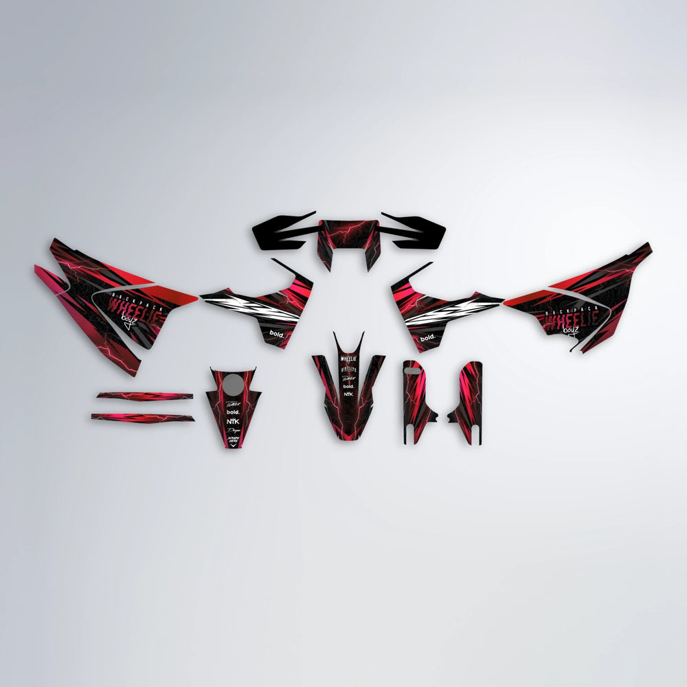 CAUTION Husqvarna 701 graphics kit parts layout in Black & Red