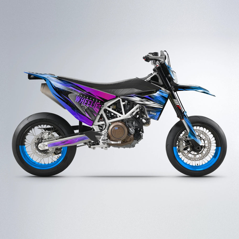 CAUTION Husqvarna 701 supermoto graphics kit in Blue Purple Fade
