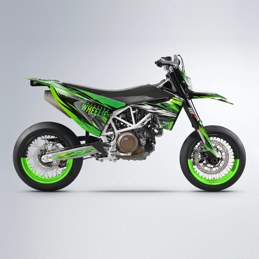 CAUTION Husqvarna 701 supermoto graphics kit in Green