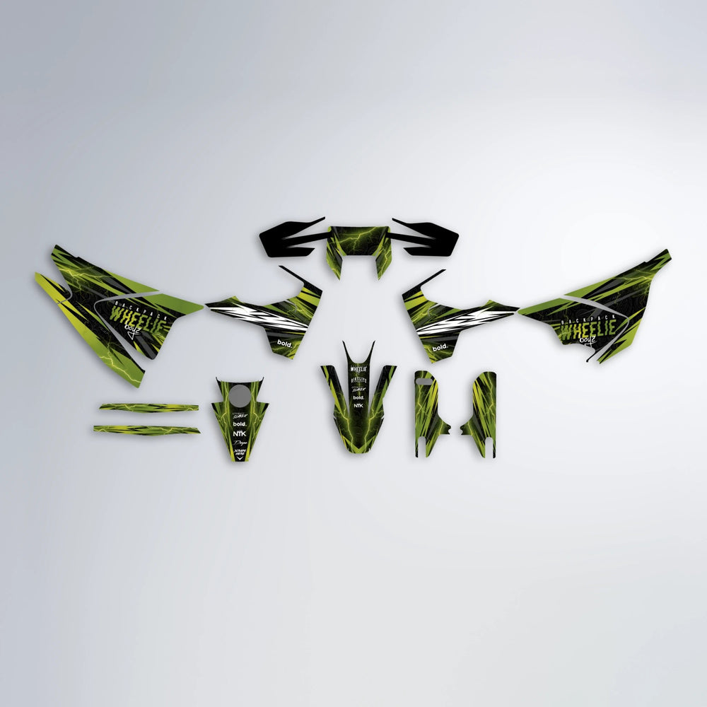 CAUTION Husqvarna 701 graphics kit parts layout in Olive