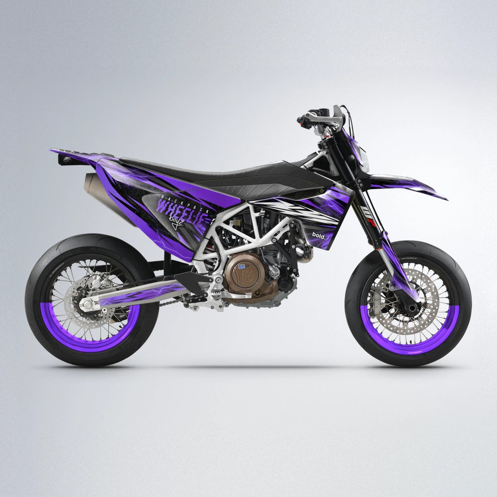 CAUTION Husqvarna 701 supermoto graphics kit in Purple