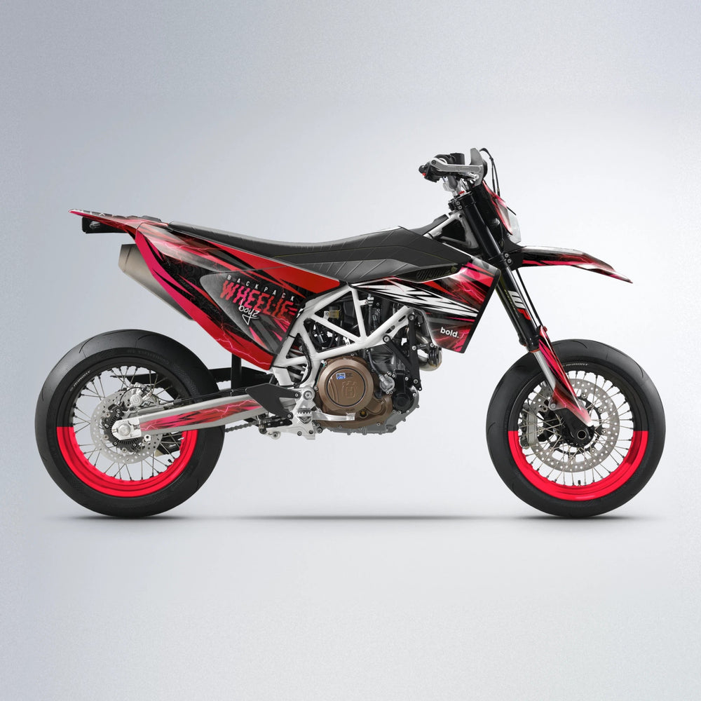 CAUTION Husqvarna 701 supermoto graphics kit in Red