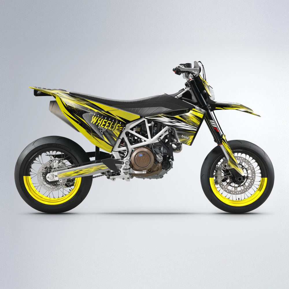 CAUTION Husqvarna 701 supermoto graphics kit in Yellow