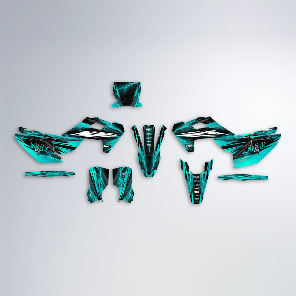 CAUTION Husqvarna FE/TE graphics kit parts layout in Custom Colour