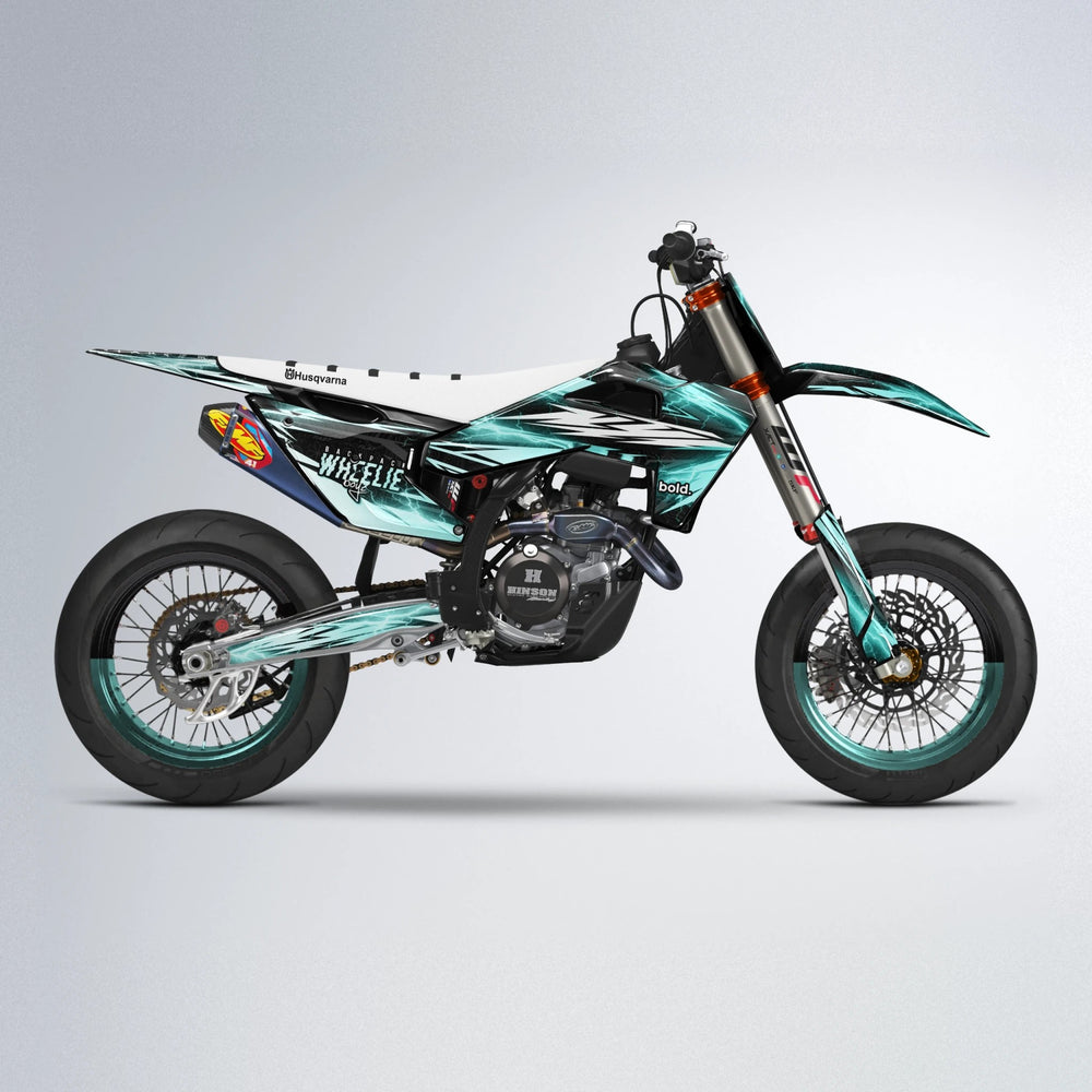 CAUTION Husqvarna FE/TE supermoto graphics kit in Mint