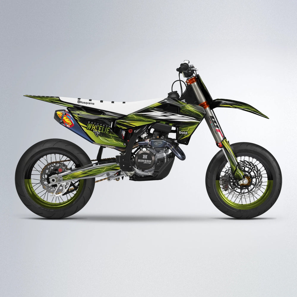 CAUTION Husqvarna FE/TE supermoto graphics kit in Olive