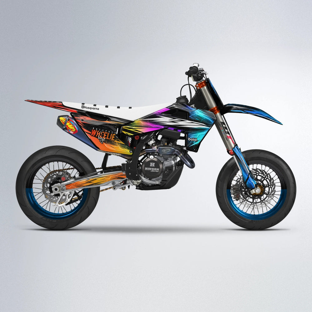 CAUTION Husqvarna FE/TE supermoto graphics kit in Sunset Fade