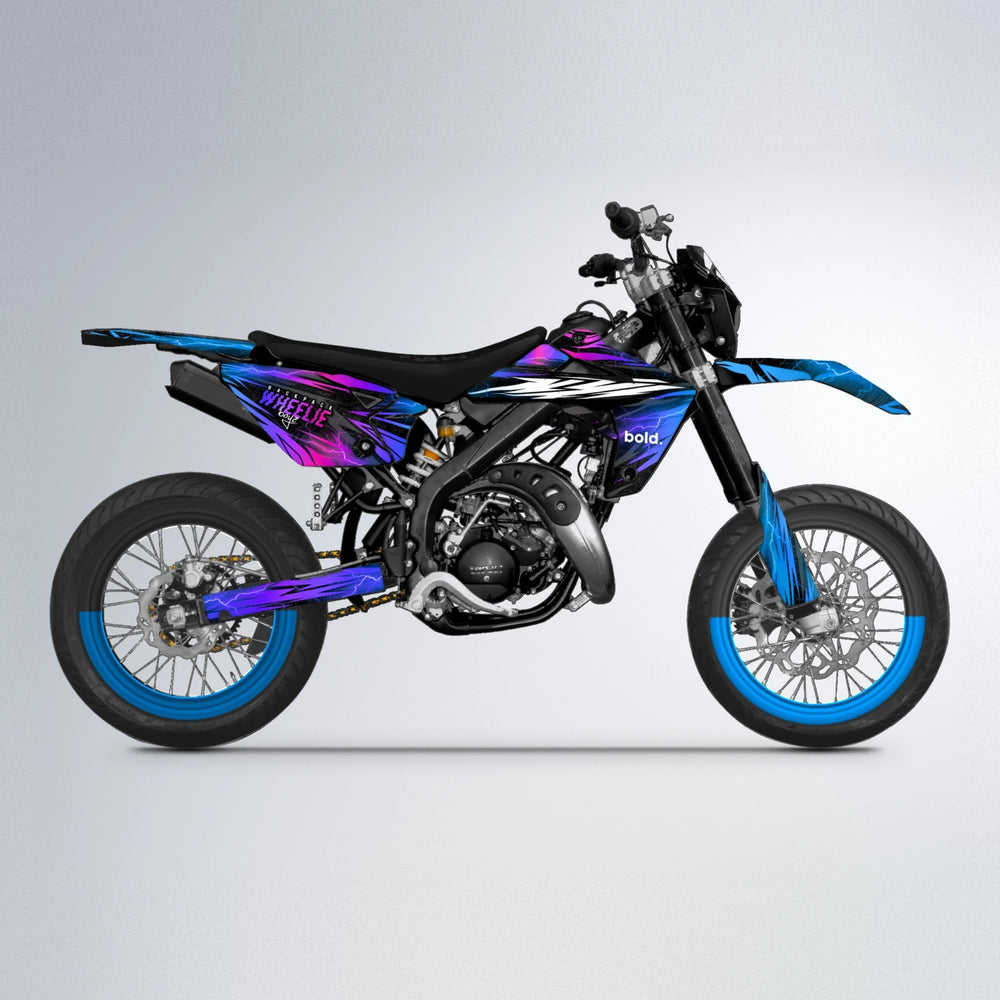 CAUTION Rieju MRT supermoto graphics kit in Blue Purple Fade