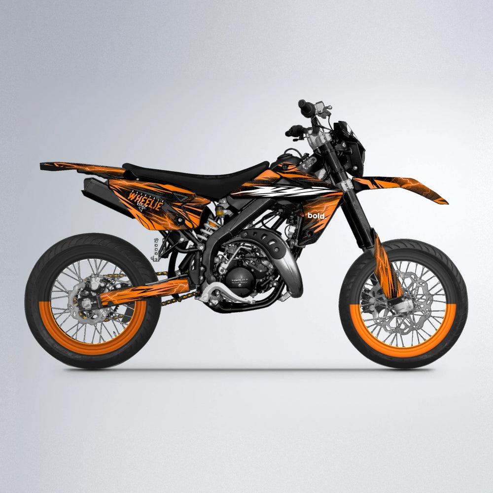 CAUTION Rieju MRT supermoto graphics kit in Orange