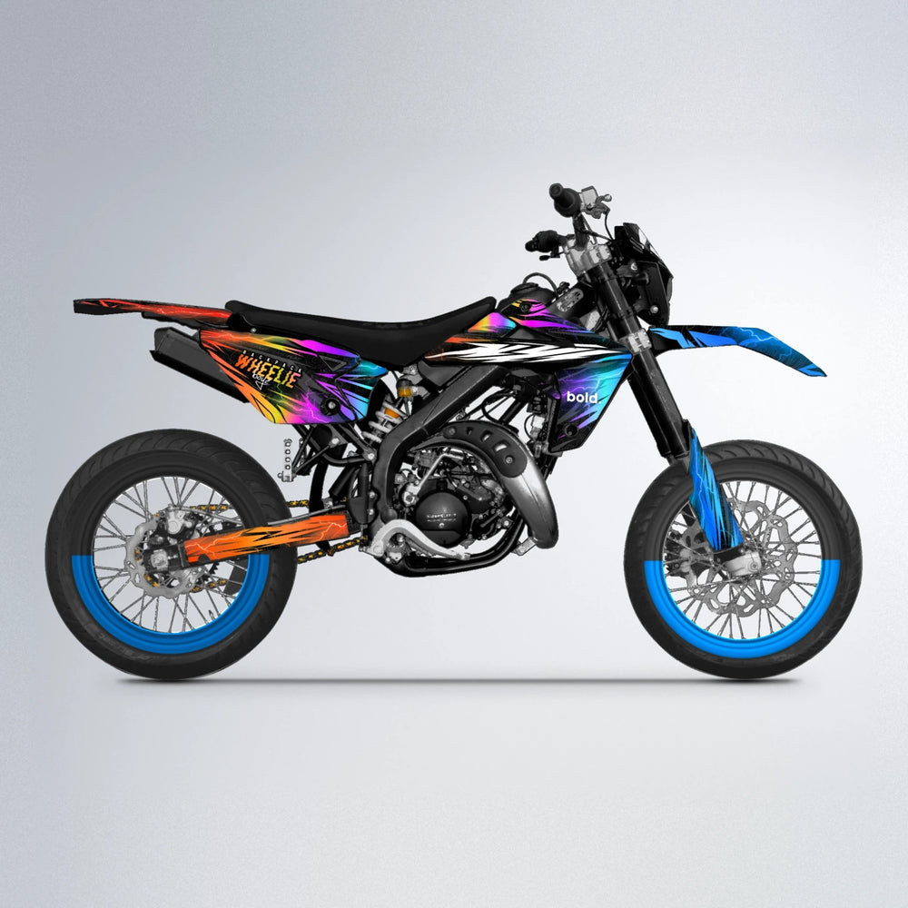 CAUTION Rieju MRT supermoto graphics kit in Sunset Fade