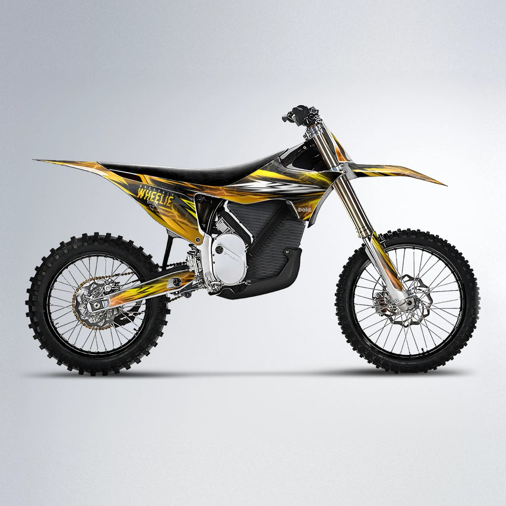 CAUTION Stark Varg MX motocross graphics kit in Orange & Yellow